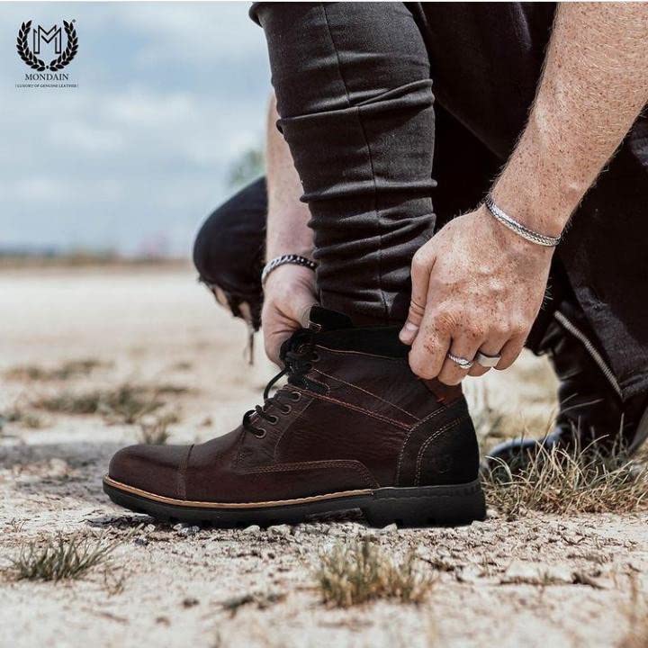 Image of MONDAIN Boots for Men | Leather | Comfortable Stylish | Premium Look | Durable Everyday Footwear | Casual & Formal Wear | Office, Daily Use & Outings | Modern Design | Comfort Focused Fit | Versatile