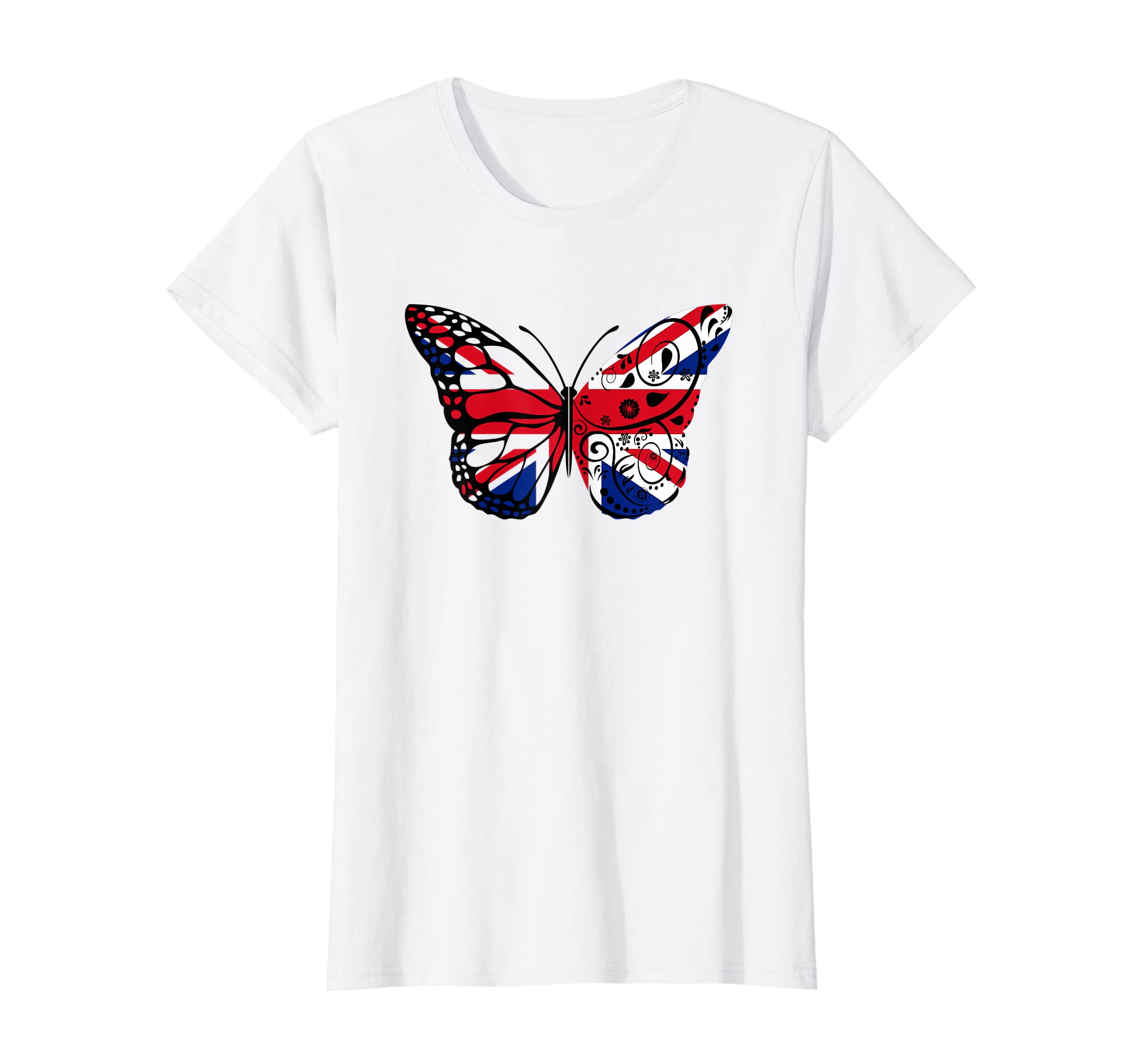 Union Jack Butterfly Butterflies Flag Wings British UK Flag T-Shirt