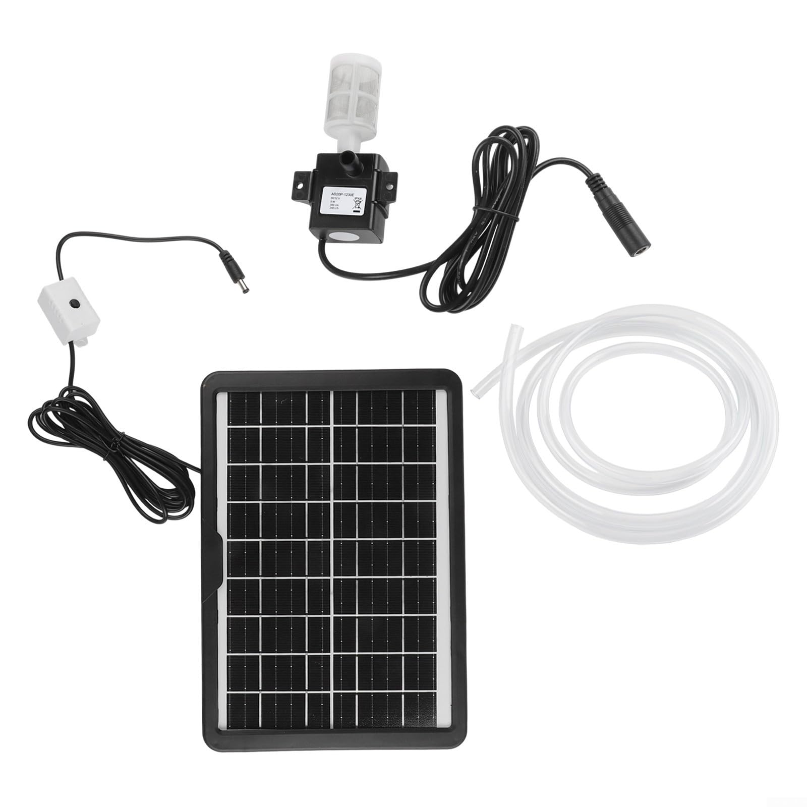 Kit pannello solare 6 W 9 V, con acqua sommergibile da 12 V, pompa flusso 240 l/h, per acquario, stagno, fontana, giardino