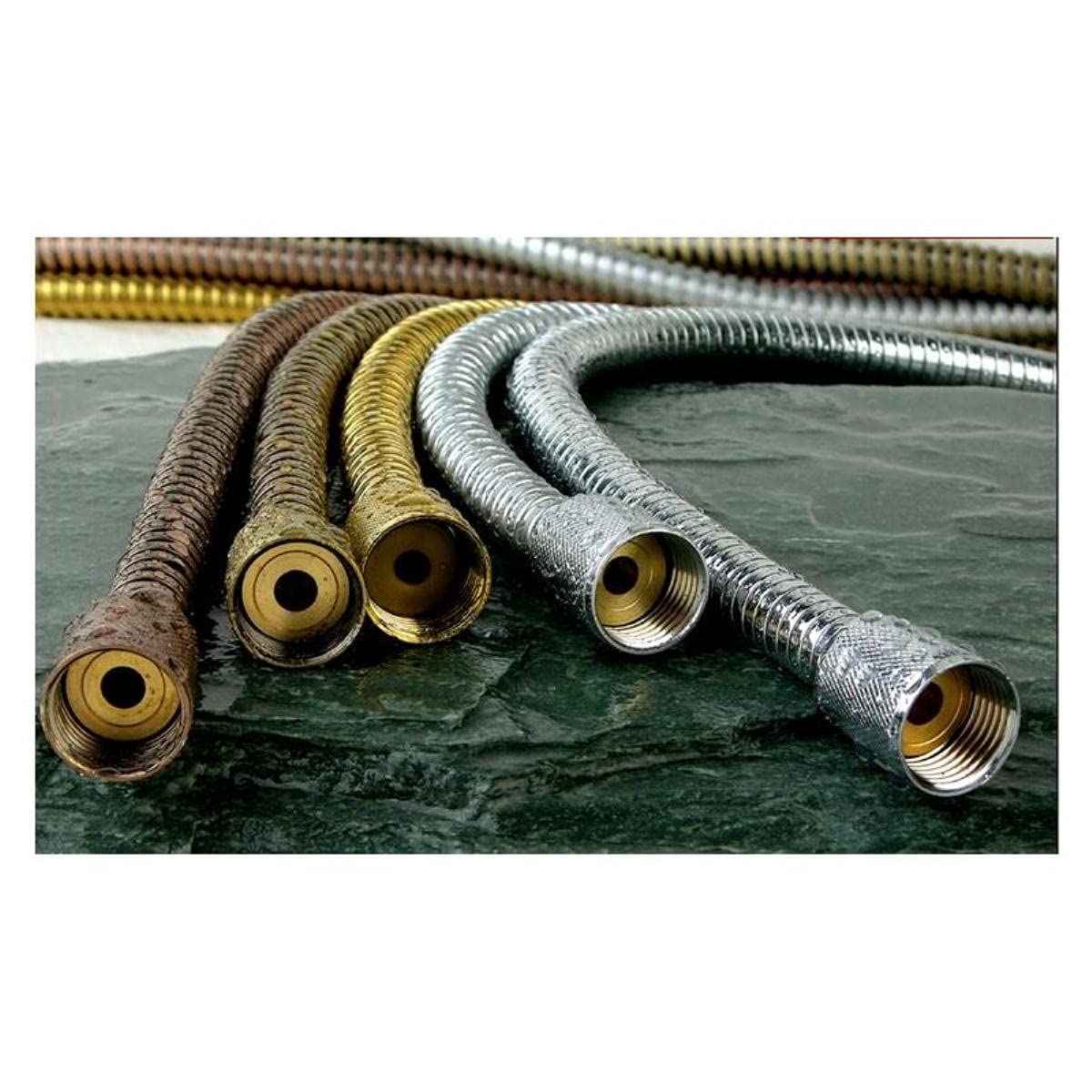 Tubo doccia universale, Vendita all'ingrosso Flessibile Doccia Nero 150 cm Tubo Doccia in Acciaio Inossidabile Flessibile Oro Accessori for il Bagno Impianto Idraulico Cromato ORB Oro Antico,150cm (C