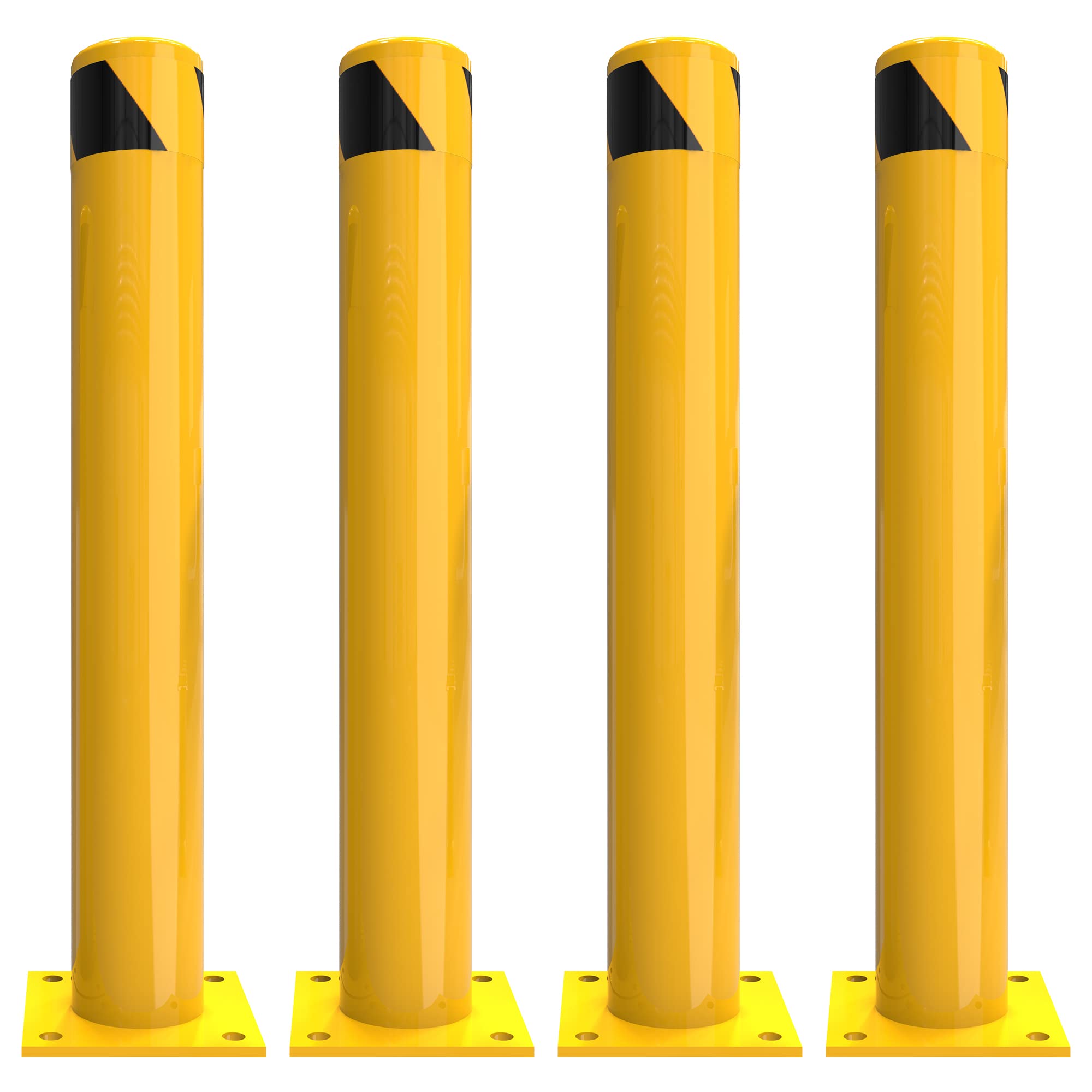 YITAHOME Safety Bollard Post 36" x 4.5" Steel Bollards, Traffic Bollard Parking Bollard Driveway Barrier for Parking Warehouse Roadside Park Traffic Area, 4PCS