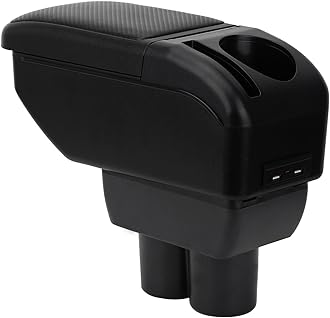Armrest Compatible with Suzuki Jimny 2007-2017 Center Console Organizer Box Double Layer Style Usable for Elbow Support （Carbon Fiber Style）