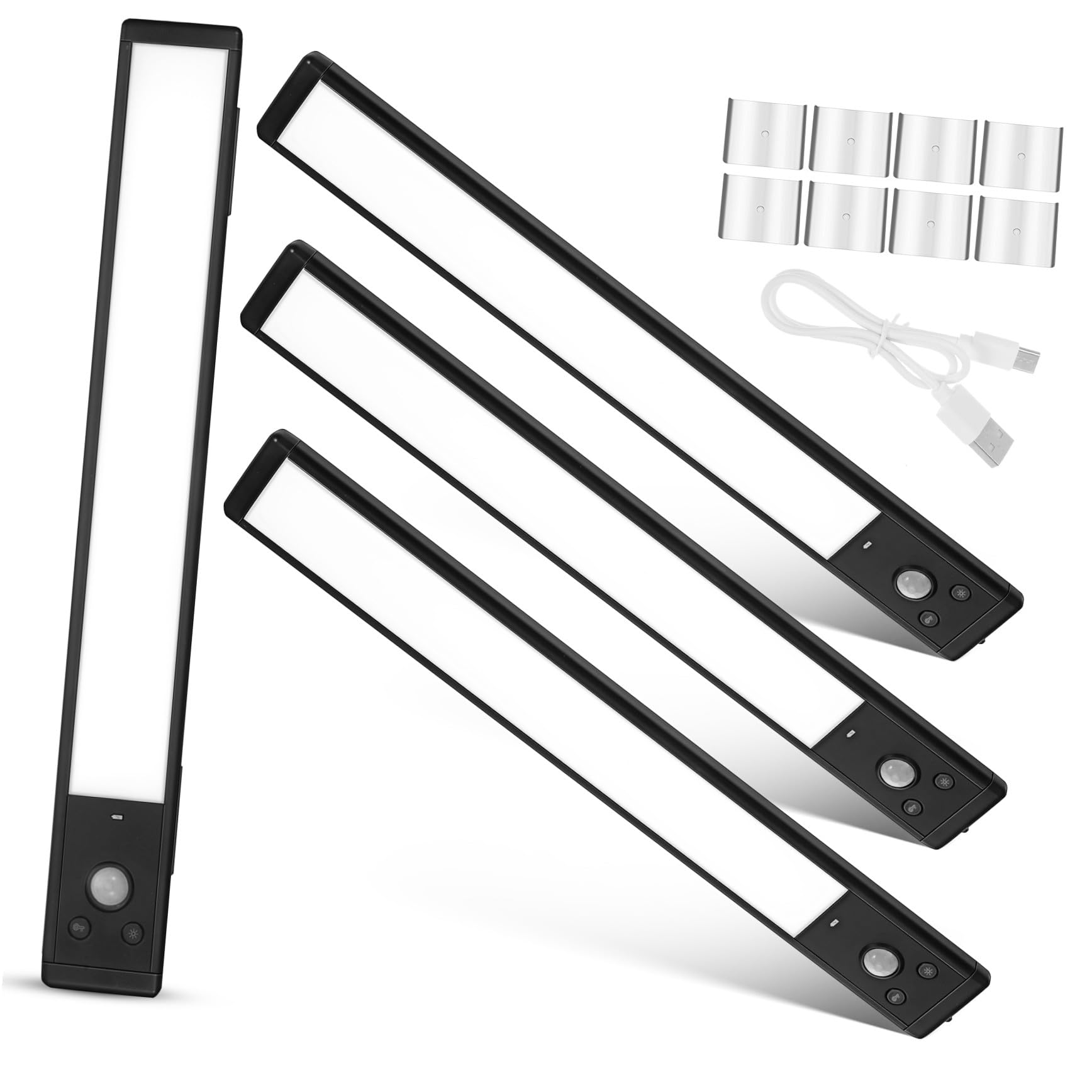 DOITOOL 4piezas Tiras De Luz Led Para Cocina Luces Bajo Encimera Sensor Movimiento Iluminación Inteligente Para Armarios
