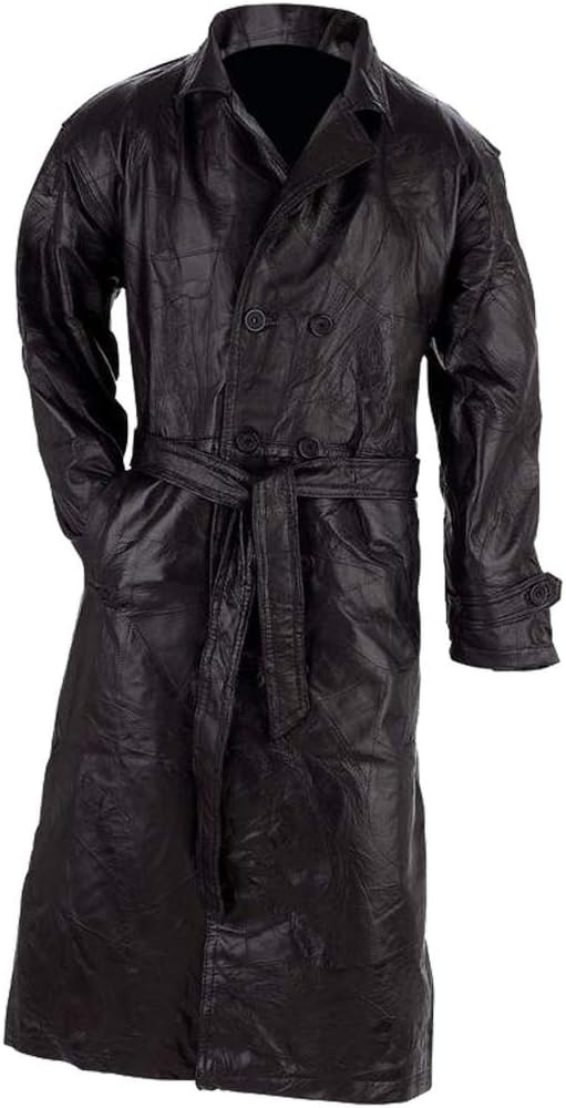 Leather Trench Coat - L