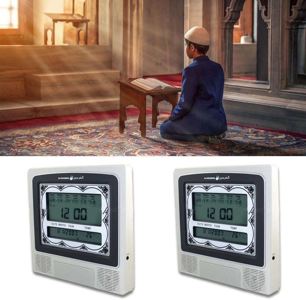 Digital Azan Clock for with Prayer Alarm Calendar Table Desk Decorative