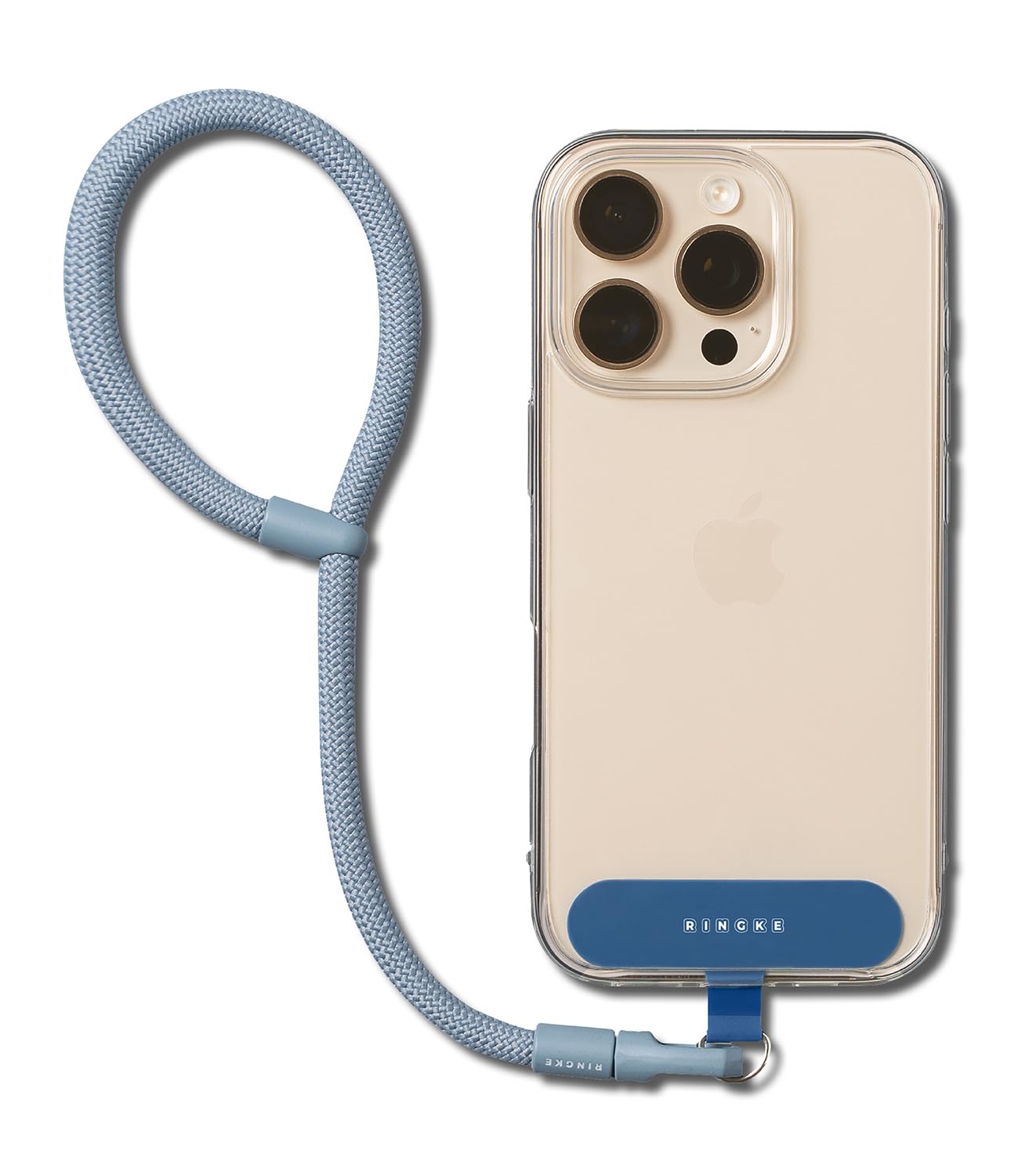 Ringke Holder Link Flow Hand Strap [P Type] with TPU Tether Tab, Adjustable Tangle-Free Polyester Sturdy Rope Wrist Loop Compatible with Universal Smartphone Case, etc. - Urban Blue