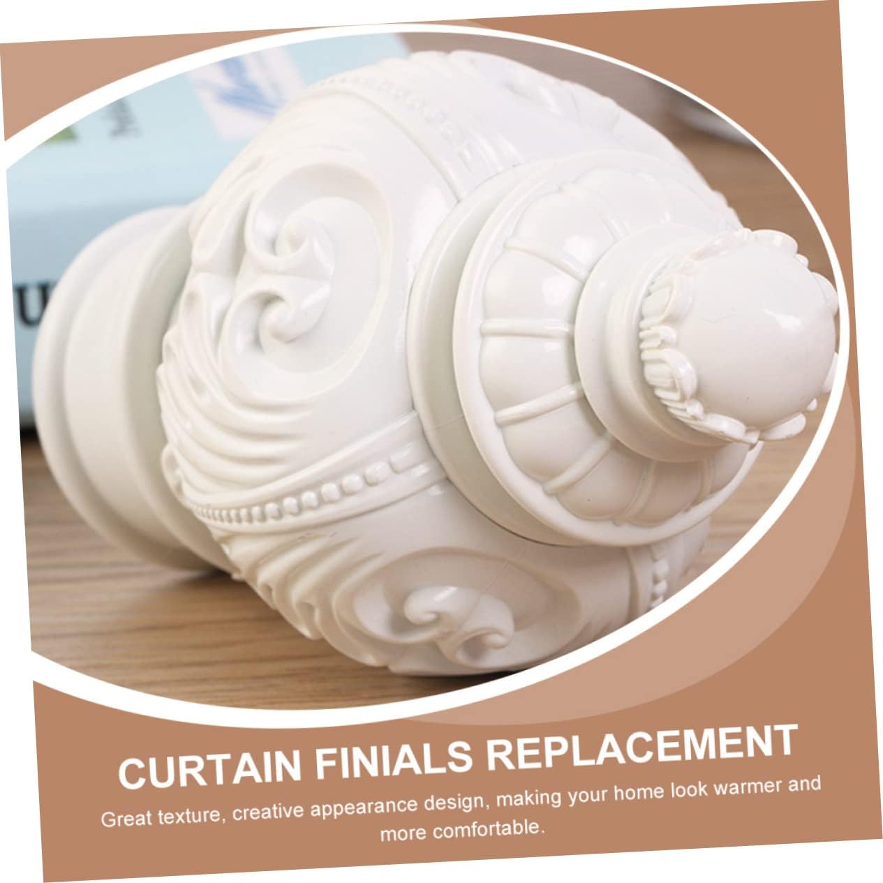 10pcs Curtain Pole Ends Plastic Curtain Rod Finials Elegant Petal Design for Window Treatments Practical Replacement Caps for Home Office Decor