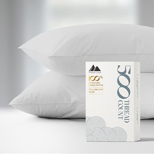Miniatura 31 de Mayfair Linen 100% Cotton King Size Pillow Cases Set of 2-500 Thread Count Pillow Cases King Size Set of 2 (Dark Grey), Luxuriously Soft Hotel