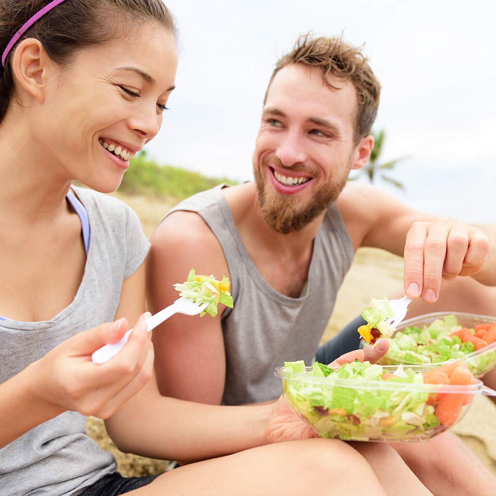 [800 Pack]Extra Heavyweight Disposable White Plastic Forks and Knives - Heavy Duty White Cutlery-Utensils, Parties, Dinners, Catering Services, Family Gatherings