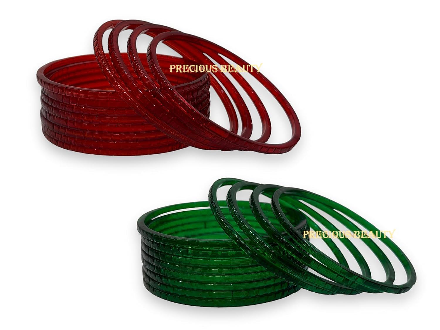 Precious Beauty Self Cutting Work Glass Bangle Shiny appropriate for any event/occasion, latest indian traditional kaanch chudi/bangles/Bracelet (Red & Green, 2.40 (Small)) (B0CFYP85KJ) Amazon Price History, Amazon Price Tracker