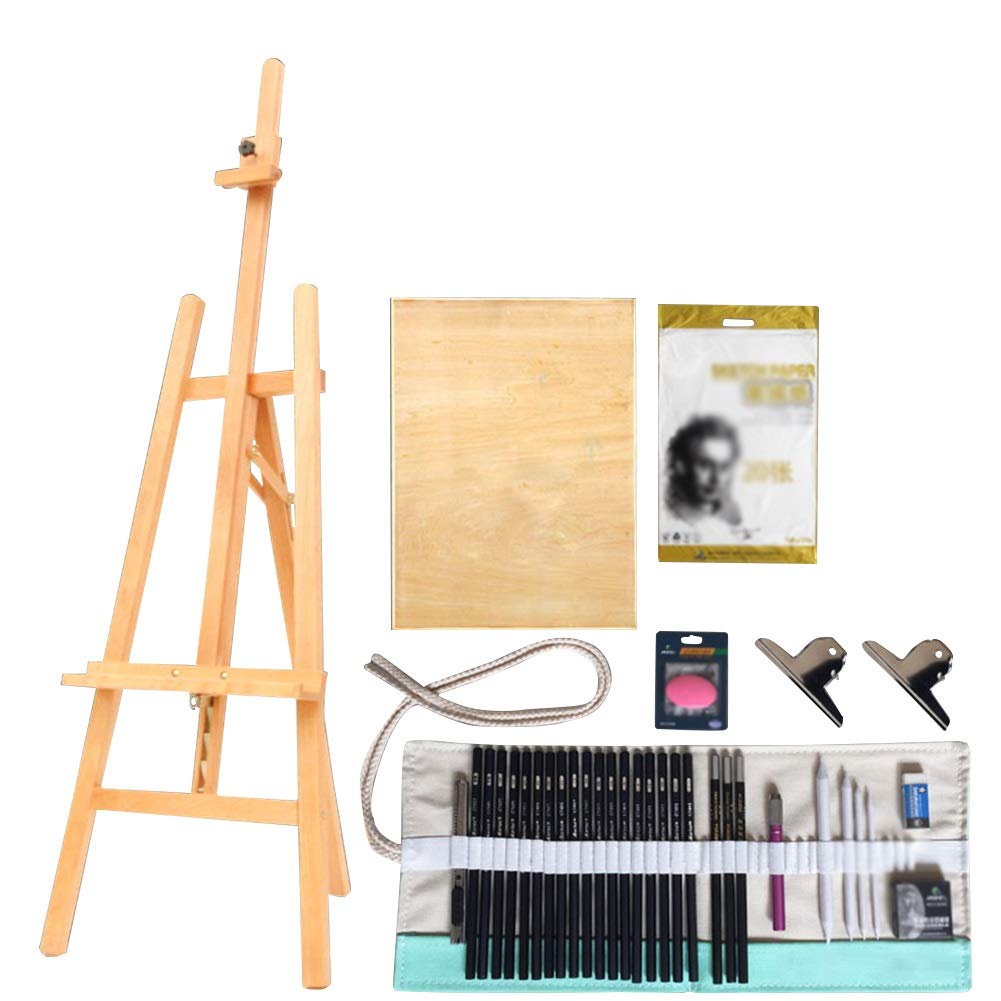 Sztaluga drewniana sztaluga tablica kreślarska zestaw składany wspornik sztalugi do wyświetlania talerzy na weselach pudełko do rękodzieła artystycznego, zestaw sztalugi,Easel set