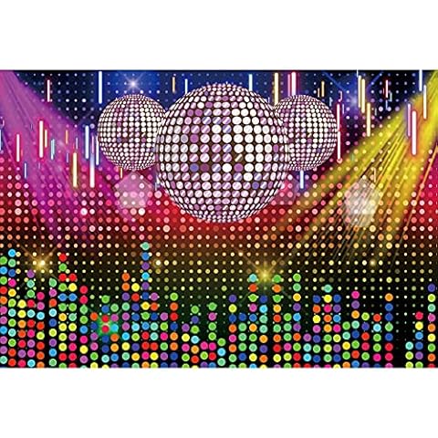 AOFOTO 7x5ft Disco Ball Backdrops for Photography Dreamy Colorful Light Spots Neon Photoshoot Background Happy Birthday Party Back to 70s 80s Party Adults Portrait Photo Studio Booth Props Decor Cover