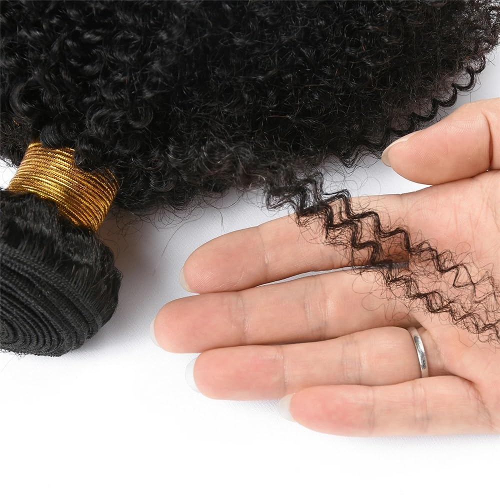 Wiązki Kinky Curly z prawdziwych włosów dla czarnych kobiet, Afro Kinky Curly Bundles, tkane prawdziwe włosy, 3 wiązki z treskami do włosów Clip in (24 24 24)