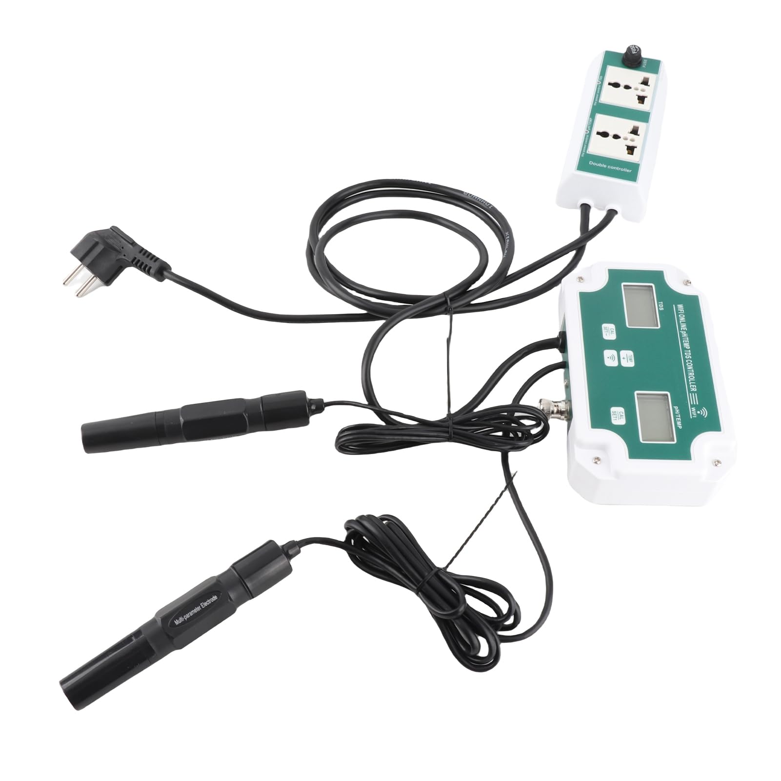 HUIOP Kontroler pH TDS Online WiFi WiFi Profesjonalny czujnik jakości wody pH/TDS/TEMP 3 w 1 Kontroler pH z gniazdem przekaźnikowym elektroda wymienna Sonda typu BNC Tester jakości