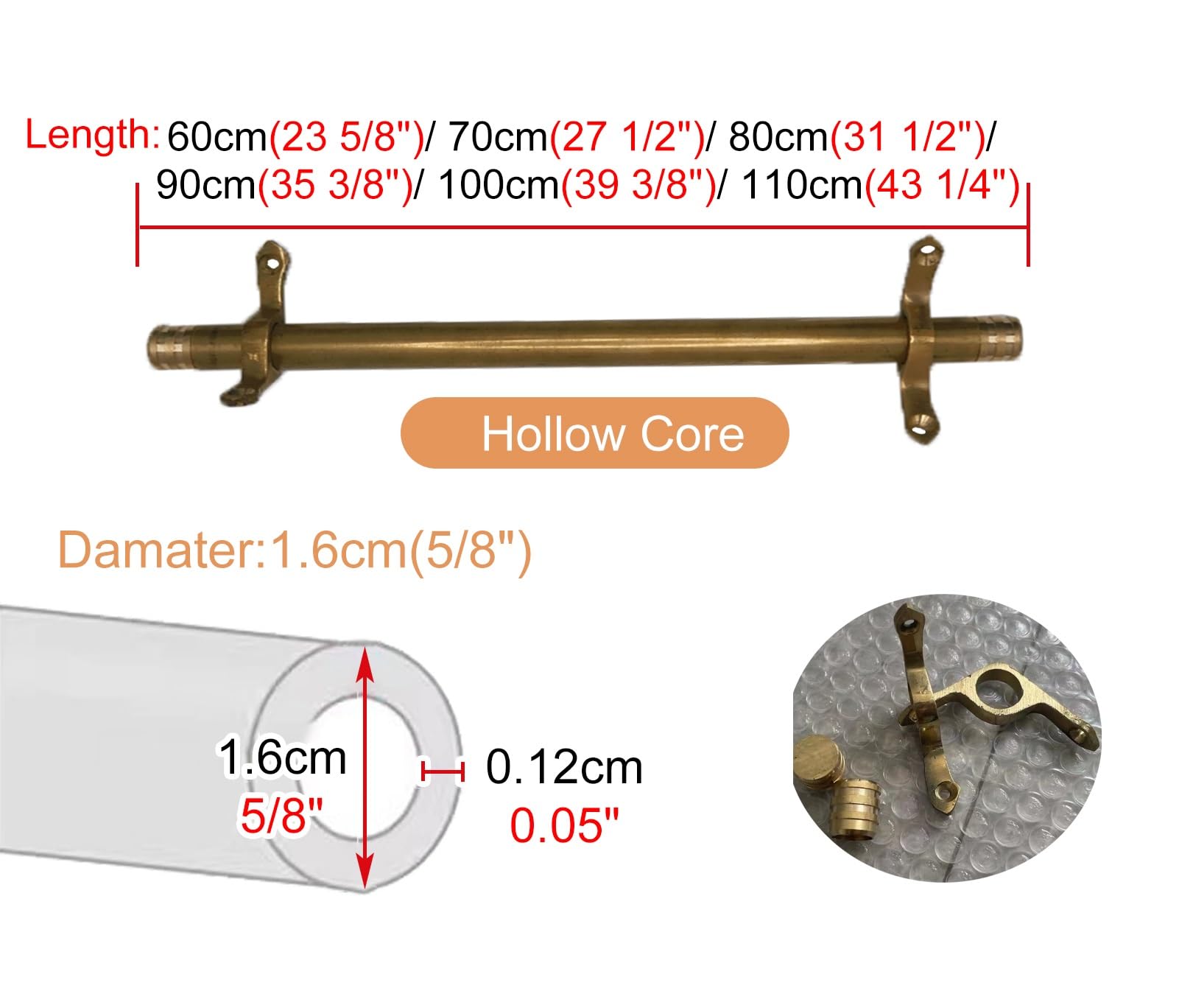 Vibeo Teppichstangen Aus Messing - Verstellbar 70-120cm - Sicherer Halt Für Treppenläufer