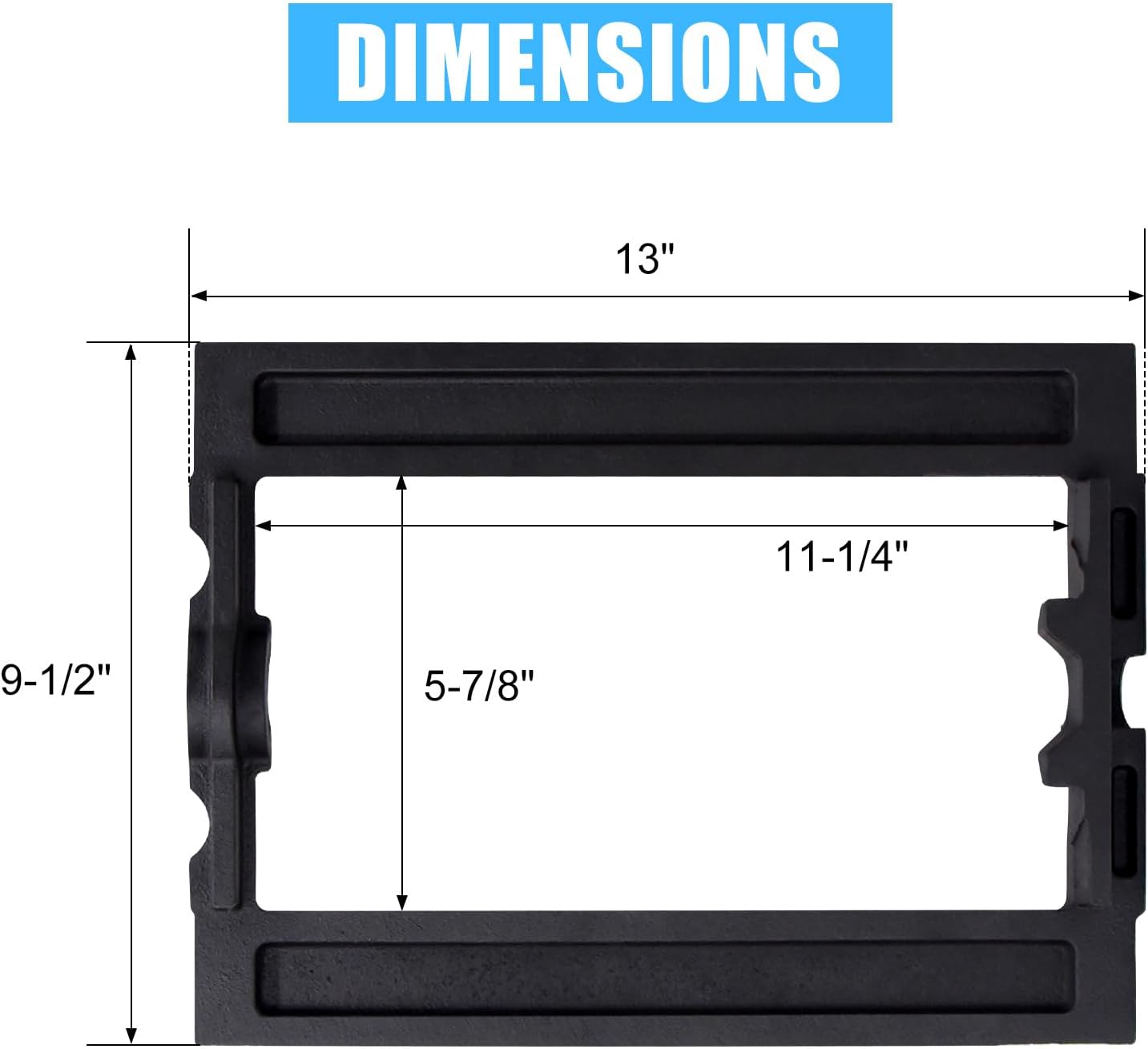 Adviace 40256 Shaker Grate Frame Replacement for US Stove Hot Blast 1500, 1557M, Ashley 22AF, Vogelzang Norseman 1500 2500 Wood Coal Furnaces.(2 Pack)