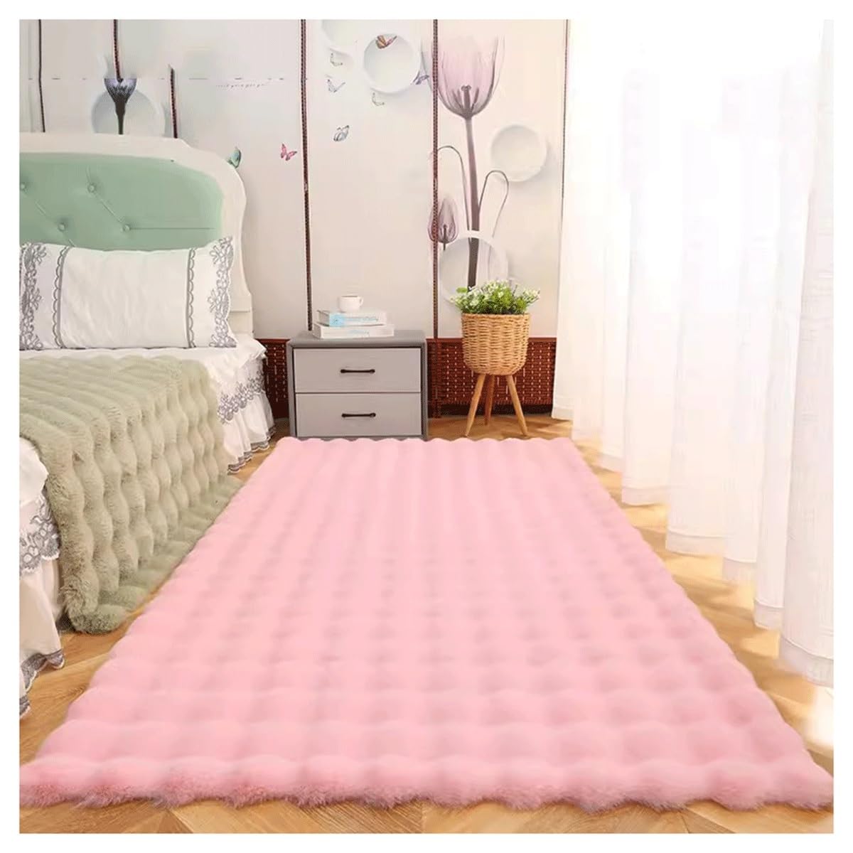 Tapis en fausse fourrure 60x70cm Color A pour chambre d'enfant et salon moderne