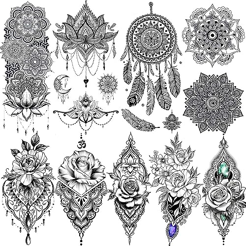 Black Henna Mehndi Temporary Tattoos For Women Jewelry Tattoo Lace