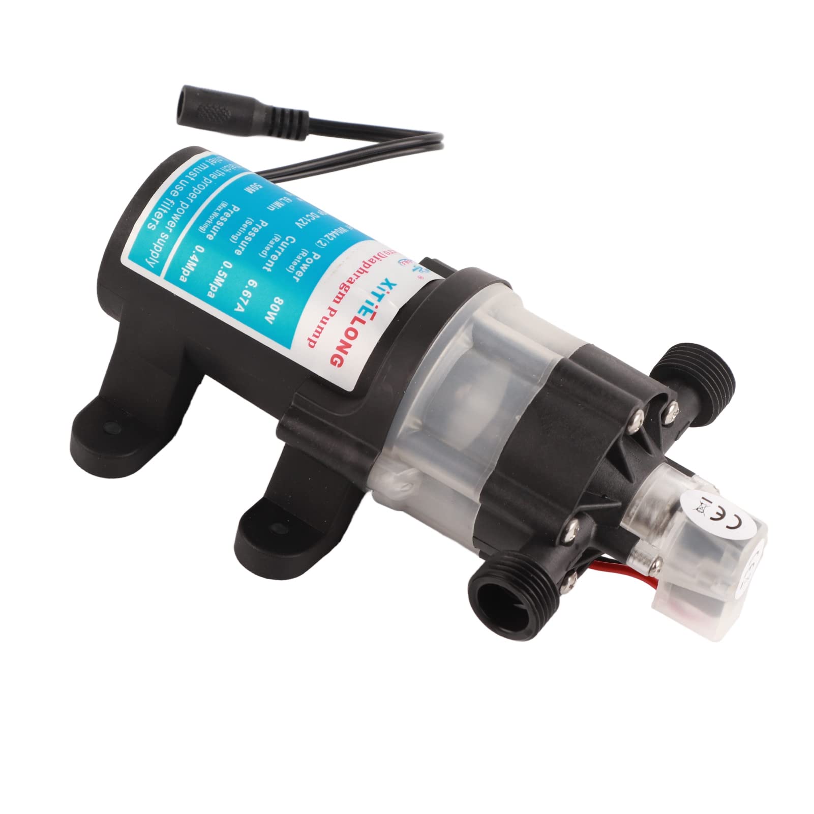 Pompa acqua autoadescante Pompa a membrana a pressione acqua 12V con filtro staccabile per applicazioni agricole con tubi giardino