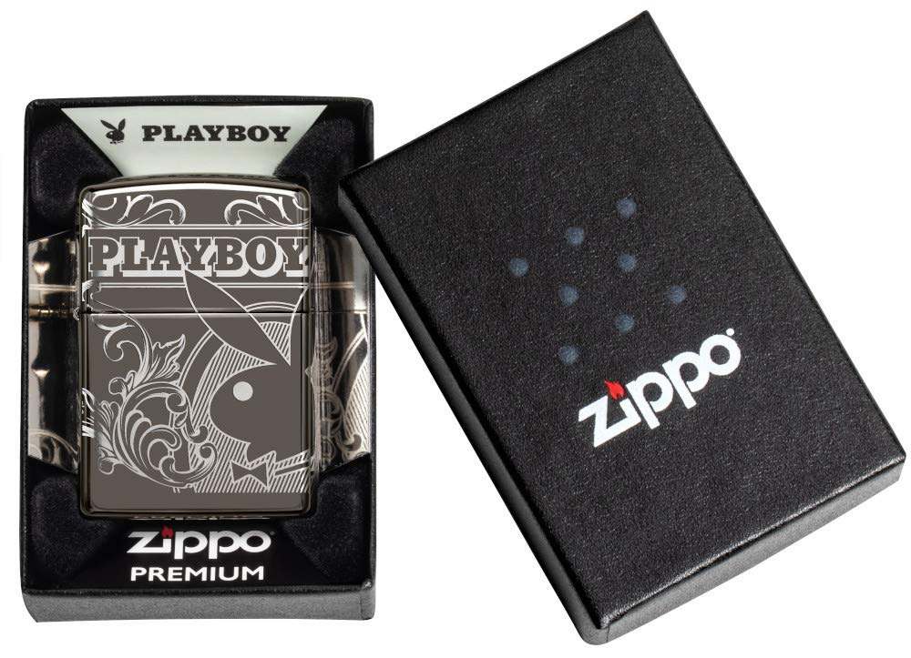 ZIPPO – Playboy – Black Ice – Briquet tempête Rechargeable dans Un Coffret Cadeau de Haute qualité