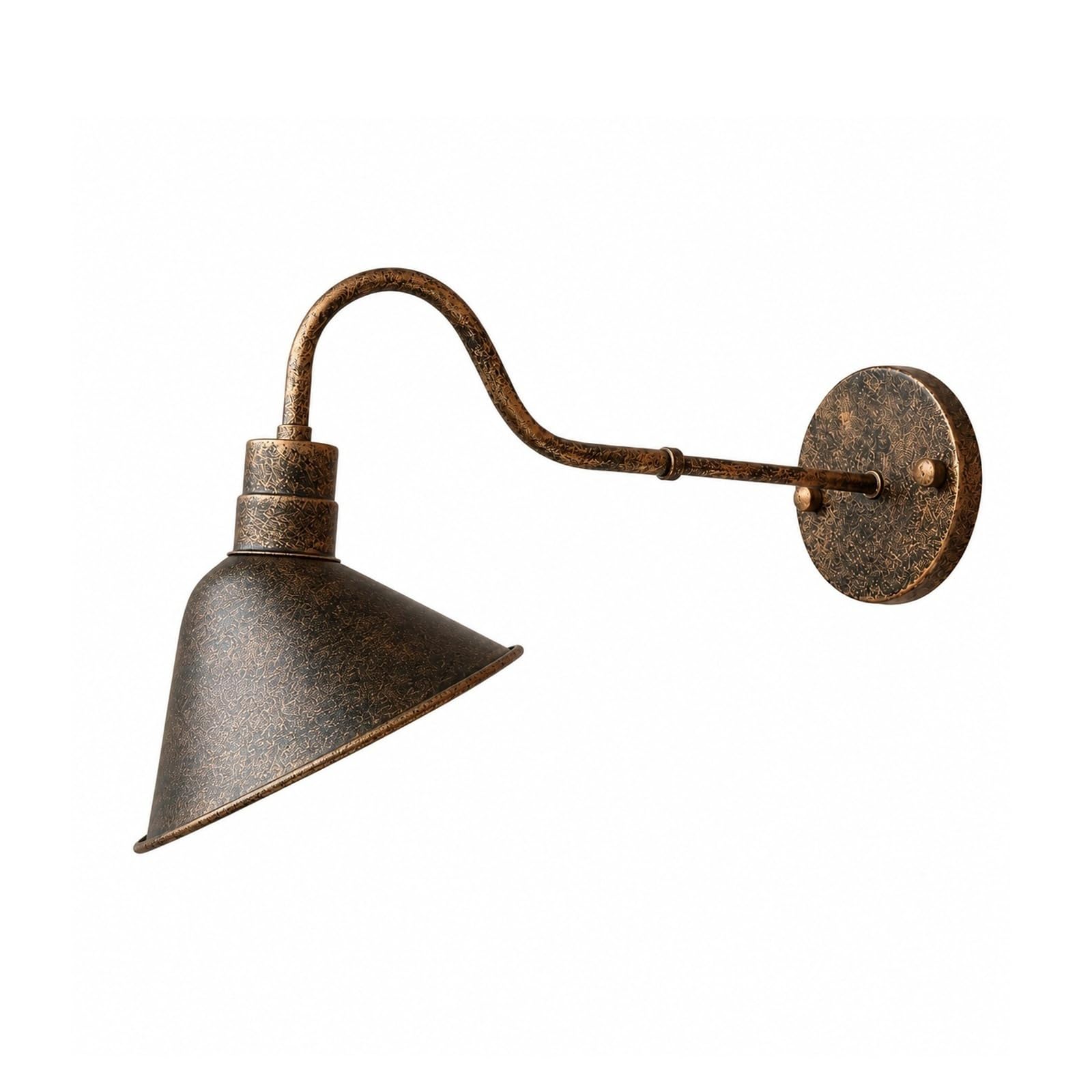 OZBMA Antique Iron Gooseneck Outdoor Wall Sconce 17", Vintage Metal Exterior Lantern, Waterproof Mounted Lamp for Porch Barn Garage Patio Garden Entryway Yard Villa Cottage