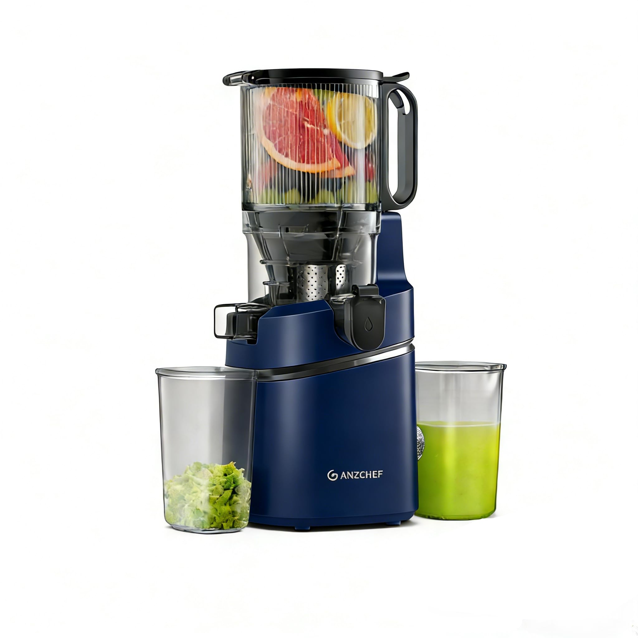 AMZCHEF Juicer Machines 5 8 Extra Self-Feeding Cold Press Juicer for Whole Vegetable Fruit Juice Extractor Machine with
