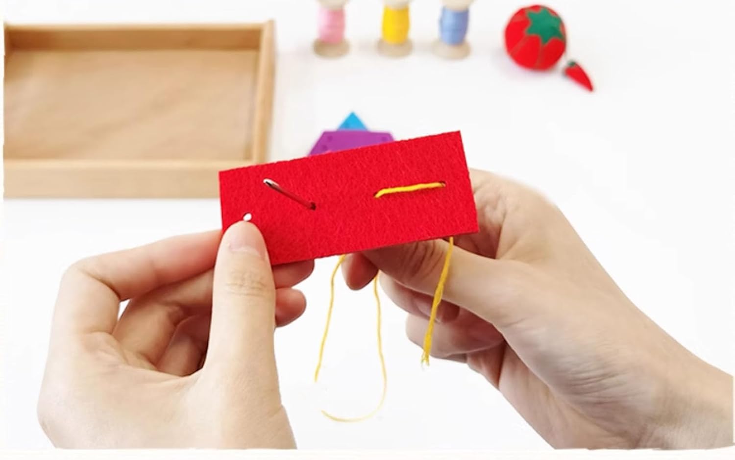 LLTCMAOYI Montessori Sewing Work Set Teaching AIDS, Pre-School Fine Motor Development