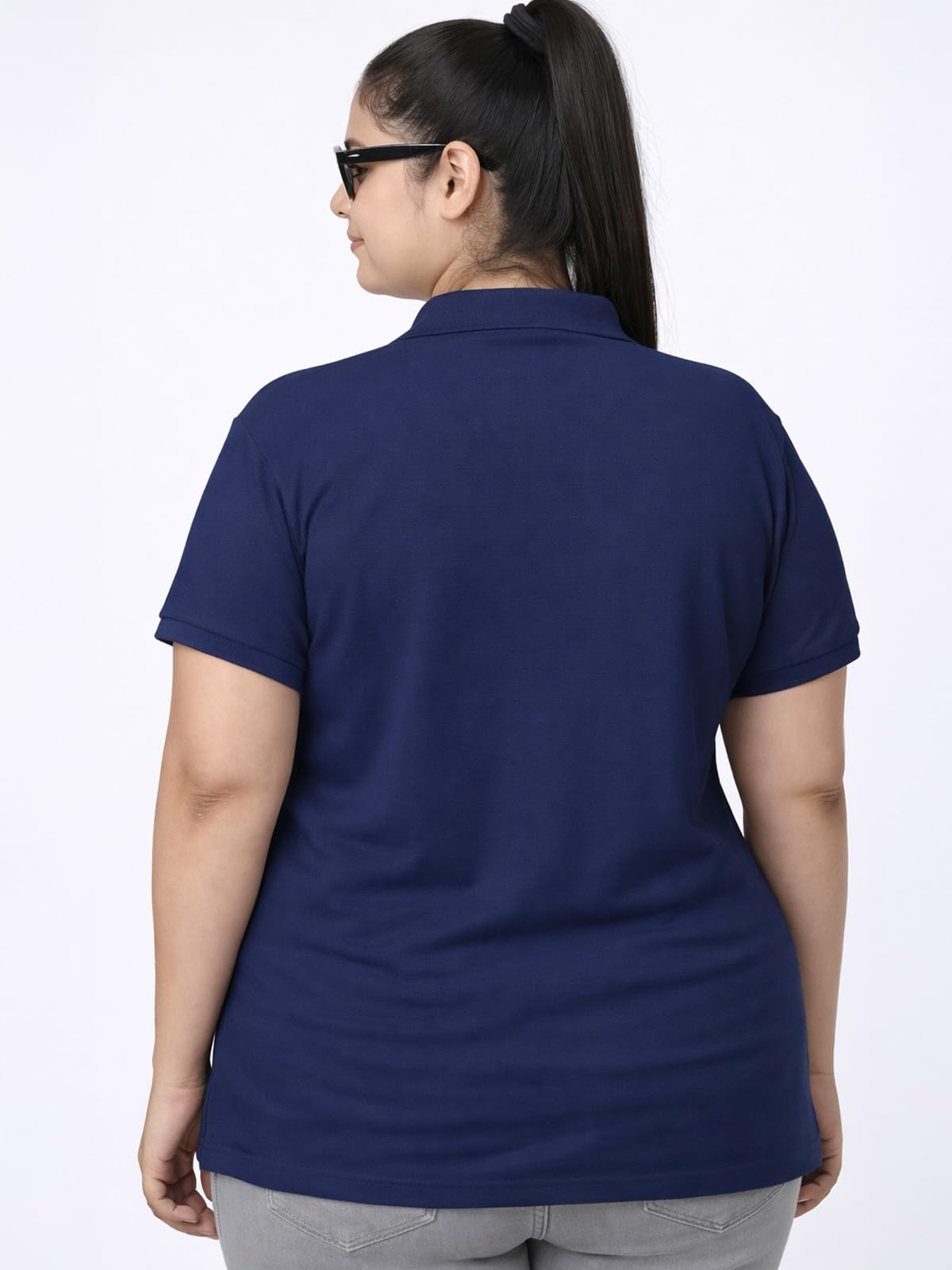 Junebérry® Polo da donna taglie forti, in cotone di alta qualità, vestibilità regolare, polo da donna in tinta unita (3XL-5XL)