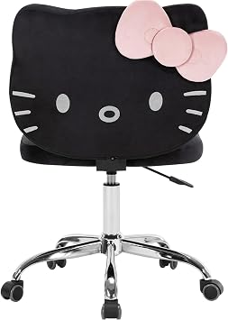 Impressions Vanity Hello Kitty Kawaii Swivel Vanity Chair, Black