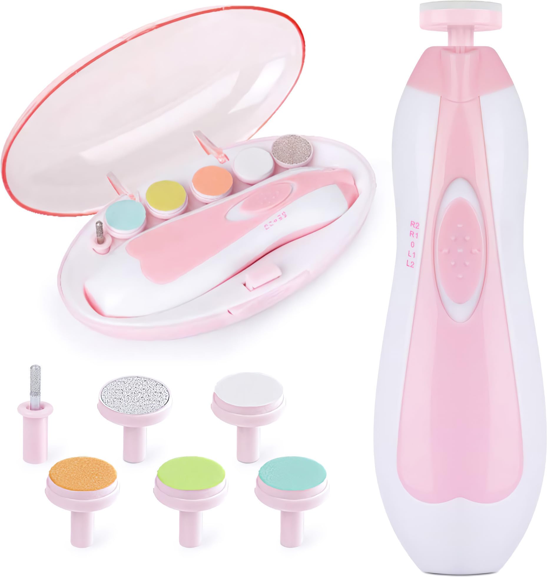 ESZAZX Baby Nail Trimmer Electric File with Light – Safe Nail Clippers & 6 Grinding Pads for Newborns, Toddlers, Kids, and Adults – Nail Care, Polishing & Shaping Tool for Toes and Fingernails-image-28