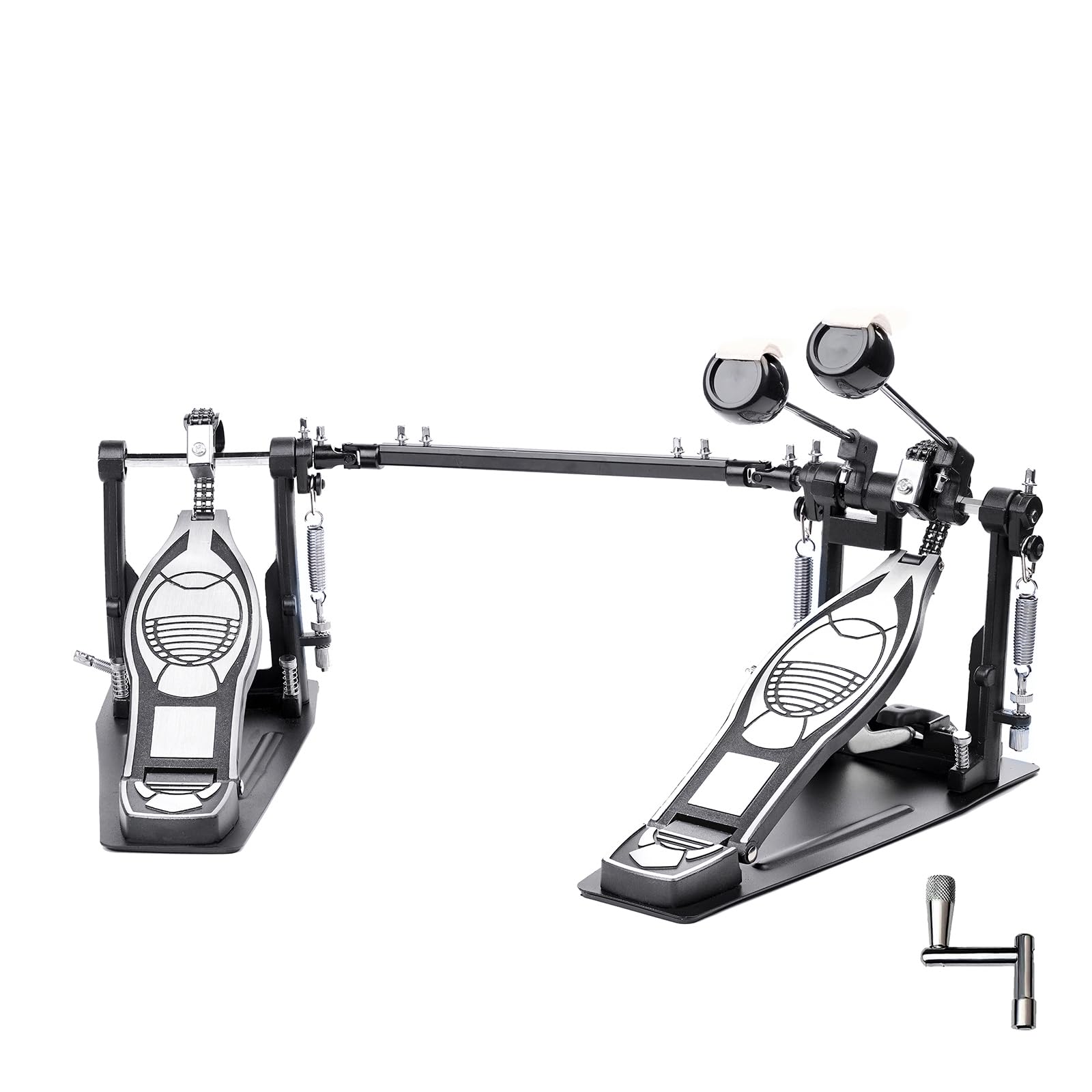 Doppio Pedale Batteria, Doppio Pedale con Doppia Catena, Doppio Pedale, Accessori per Percussioni Professionali (V-JKC10) | Doppio pedale per basso con doppia catena, risposta diretta, base stabile, prestazioni regolabili per basso