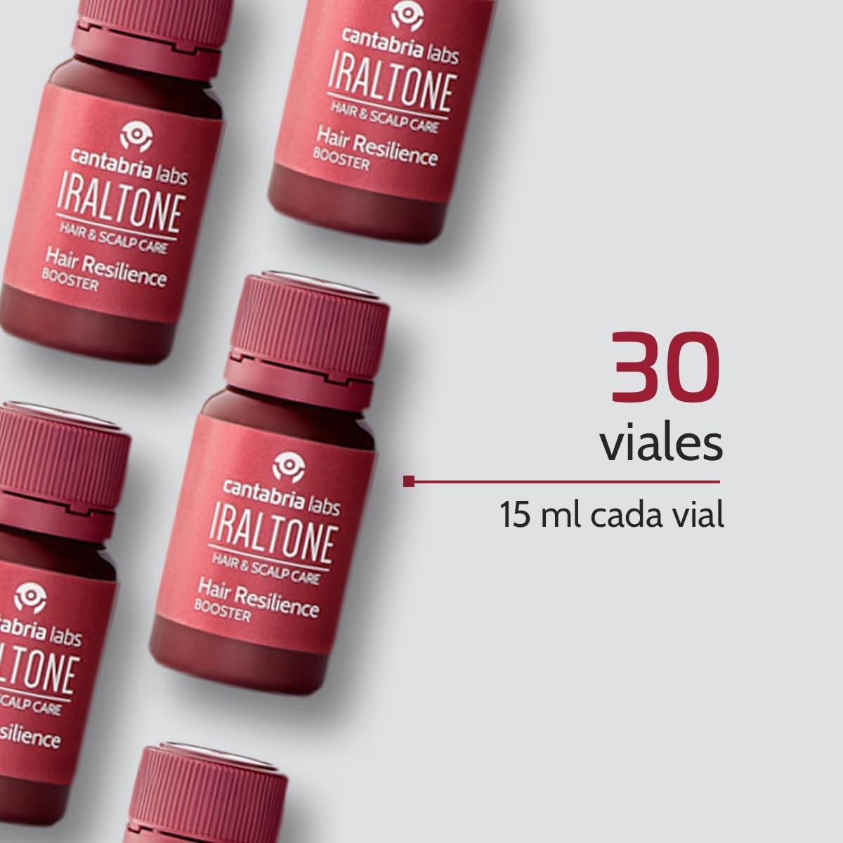 Cantabria Labs - Iraltone Hair Resilience Booster - Formato bebible, 30 Viales - Sabor Piña-Colada - Prevención del Envejecimiento Capilar - Aumenta la Resiliencia del Cabello