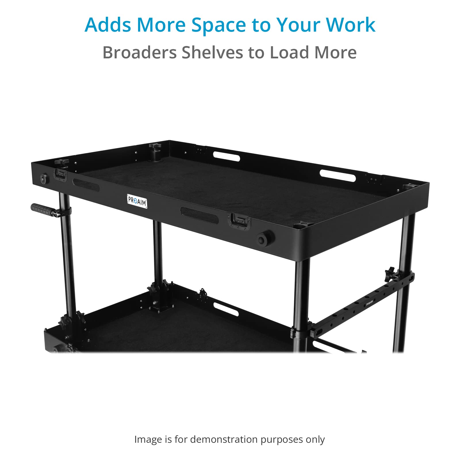 PROAIM Victor Lite 32 Zoll Kamera-Produktionswagen für Film/Studio/Bühne/DIT/Sound/Beleuchtung. Faltbar, 200 kg Nutzlast, Speichern und Transportieren Sie Ihre Ausrüstung sicher. Schnelle Einrichtung