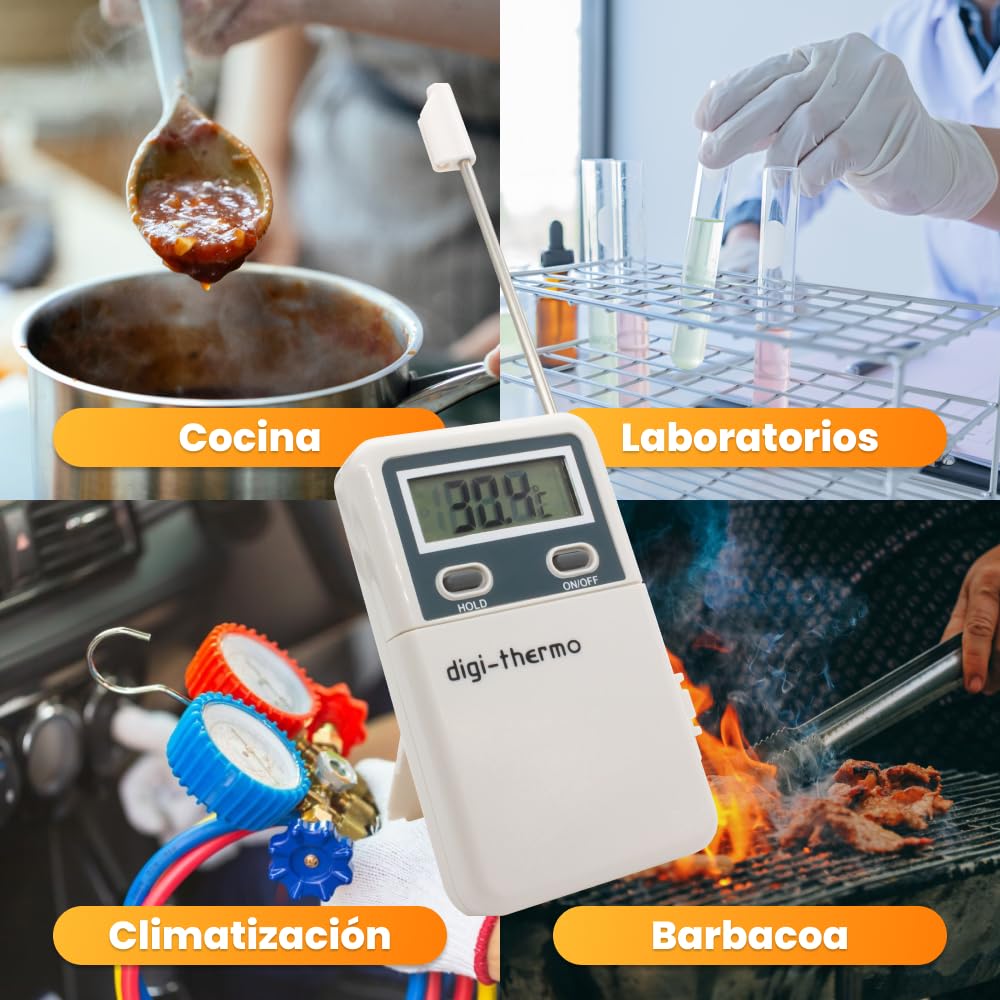 Termometro digitale portatile con sonda -50° +300°C per aria condizionata e cucina
