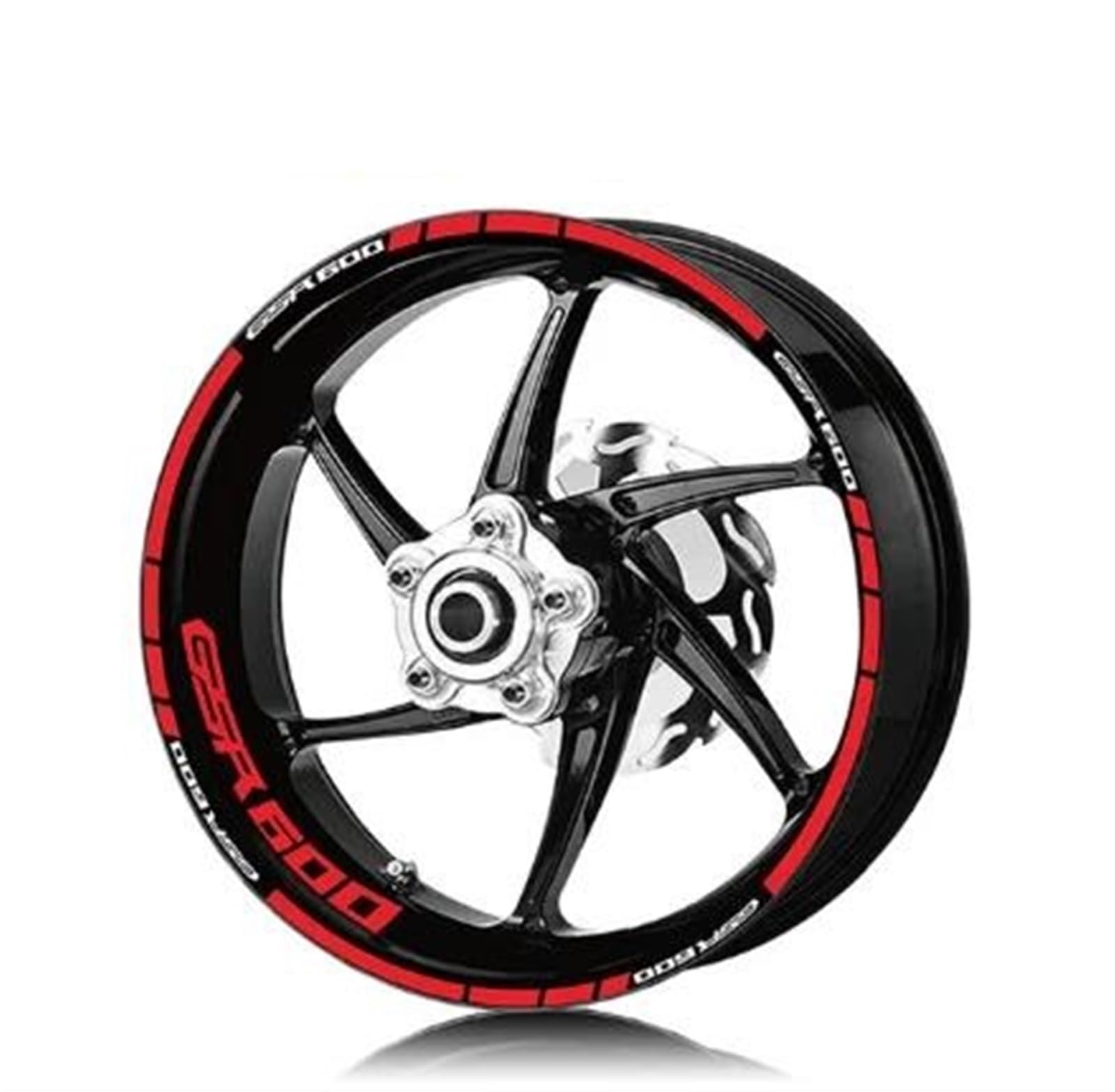 Felgenrandaufkleber Felgenaufkleber, Reflektierende Streifen, Innenring, Nabenstreifen, Klebeband, Aufkleber, Zubehör, Wasserfest, Für Suzuki GSR600 GSR 600 Gsr600 Radaufkleber(ROT)