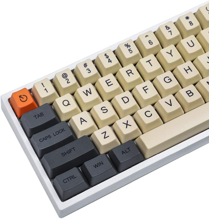 YMDK 61 64 68 ANSI Dye Sub 60% Carbon Custom Keycaps OEM Profile Thick PBT Keycap for MX Mechanical Keyboard GH60 SP64 GK64 Tada68 (Carbon)(Only Keycap)