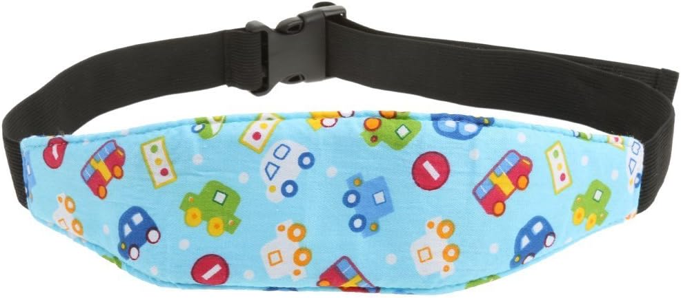 Innotic Child Head Support Car Seat Secure Headband Soft Neck Relief Sleep (Cars Blue bg)