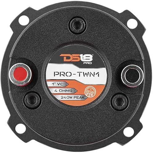 Miniatura 6 de DS18 PRO-TWN1 - Tweeter delgado de titanio de alta compresión de neodimio de 1 pulgada, 240 W, máximo 120 W, RMS con tweeters crossover integrados,