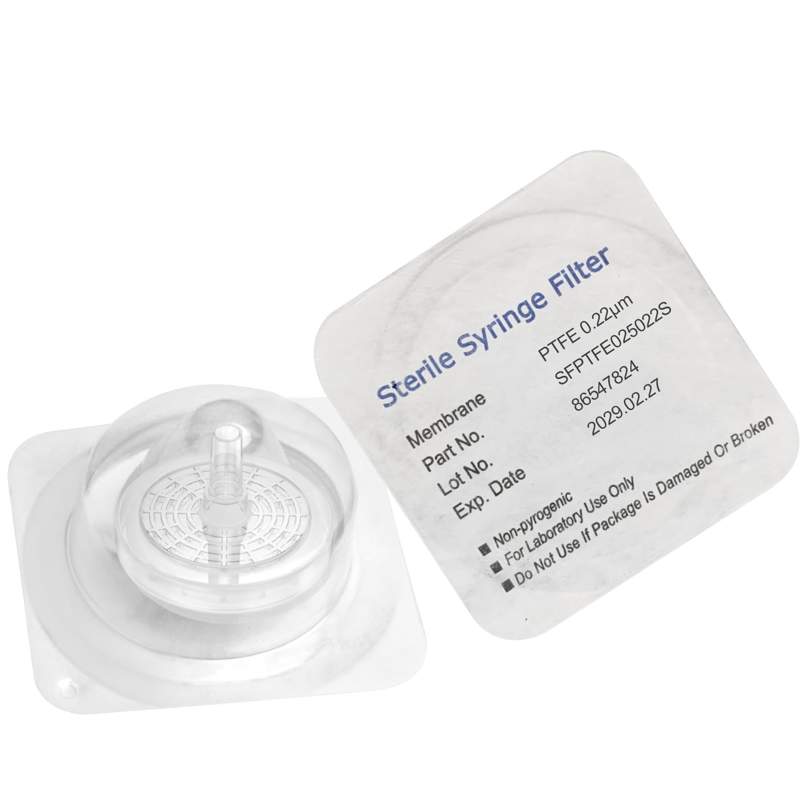 Sterile Syringe Filters PTFE 25 mm Diameter 0.22 um Pore Size Individually Packaged 10/pk by Biomed Scientific