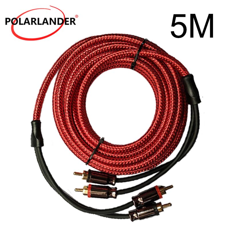 Red Speaker Cable Wire Car Stereo for Audio Cable Wire 5 Meters Pure Copper for RCA to for RCA for car Amplifier Speaker subwoofer