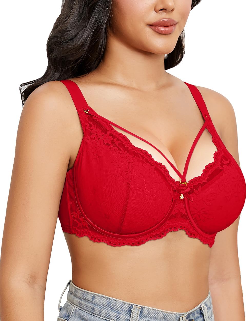 Sexy Lace Bras for Women Plus Size Push Up Bra Full Coverage Underwire Bra - Image 2