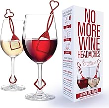 PureWine Red Wand Technology Histamine and Sulfite Filter, Purifier Reduces Wine Allergies, Stir Stick Aerates Wine - Pack of 8