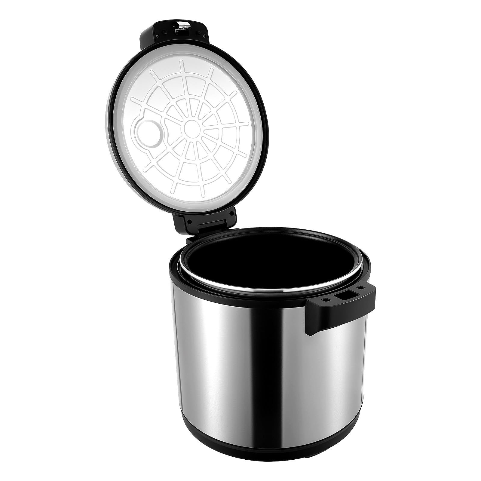 HAPPCUCOE Electric Rice Warmer,Commercial Stainless Steel Heavy Duty Rice Warmer,with Temperature Settings, Rice Cooker, Food Warmer for Restaurant (Silver, 19L)