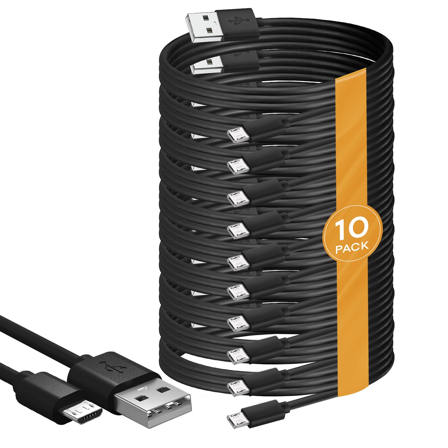 Cavo micro USB da 4,6 m, cavo di ricarica e trasferimento dati Android, compatibile con Kindle Fire HD, 6 7 8 10 (1-8a generazione), tablet Kindle Paperwhite, altoparlanti Bluetooth, cuffie (4,6 m)