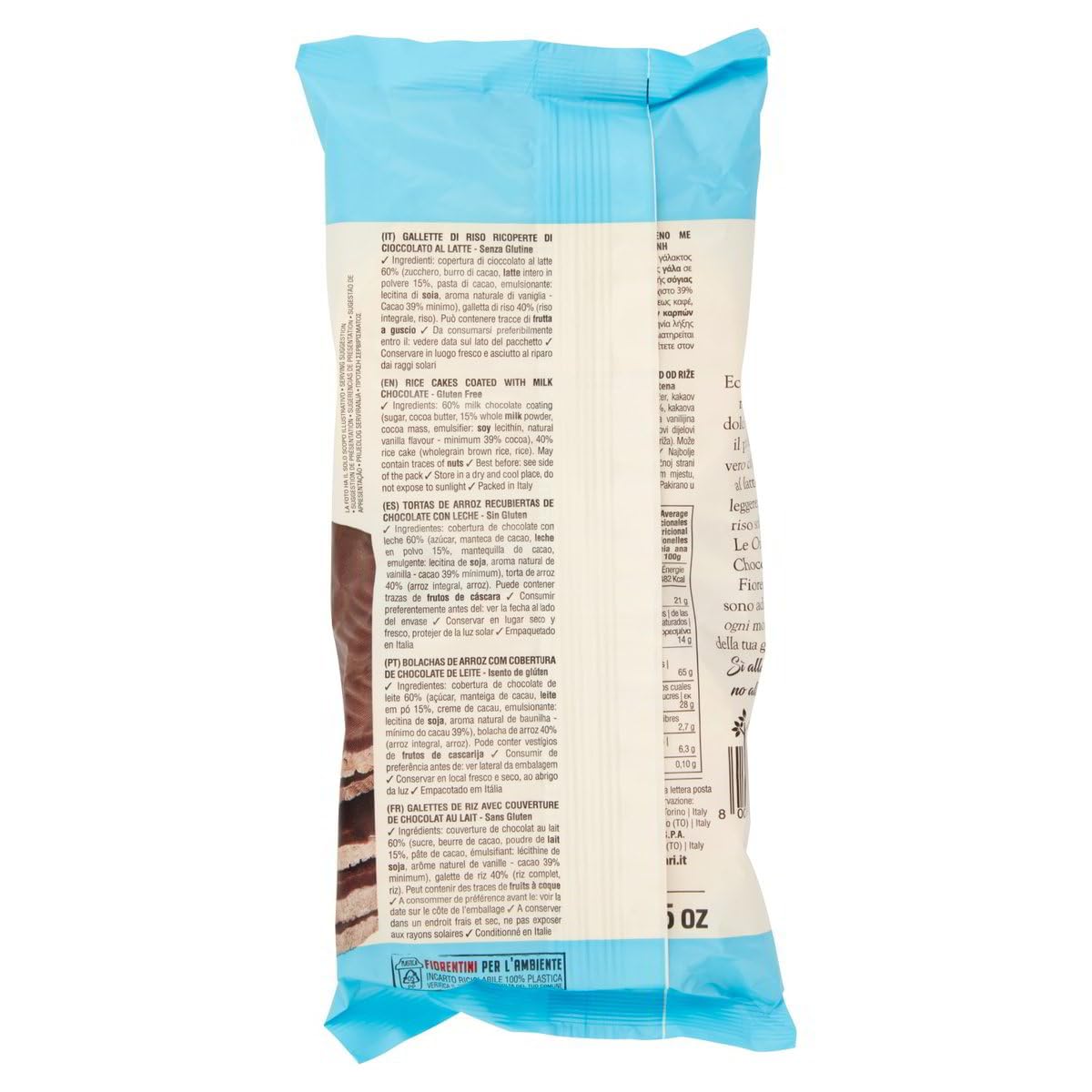 Fiorentini Choco Rice Gallette di Riso con Cioccolato al Latte Senza Glutine (Gluten Free) 100g [CAIYA® BOX da 8 Confezioni]