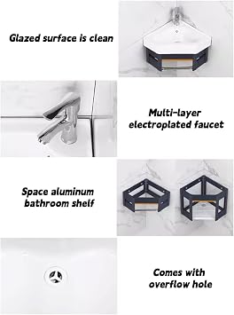 Corner Pedestal Sink,Wall Mount Vessel Sink, Ceramic Sink,Corner Bathroom Vanity Sink Combo for Small Space Wall Mounted Floating Cabinet(Color:1,Size:38cm/15in)