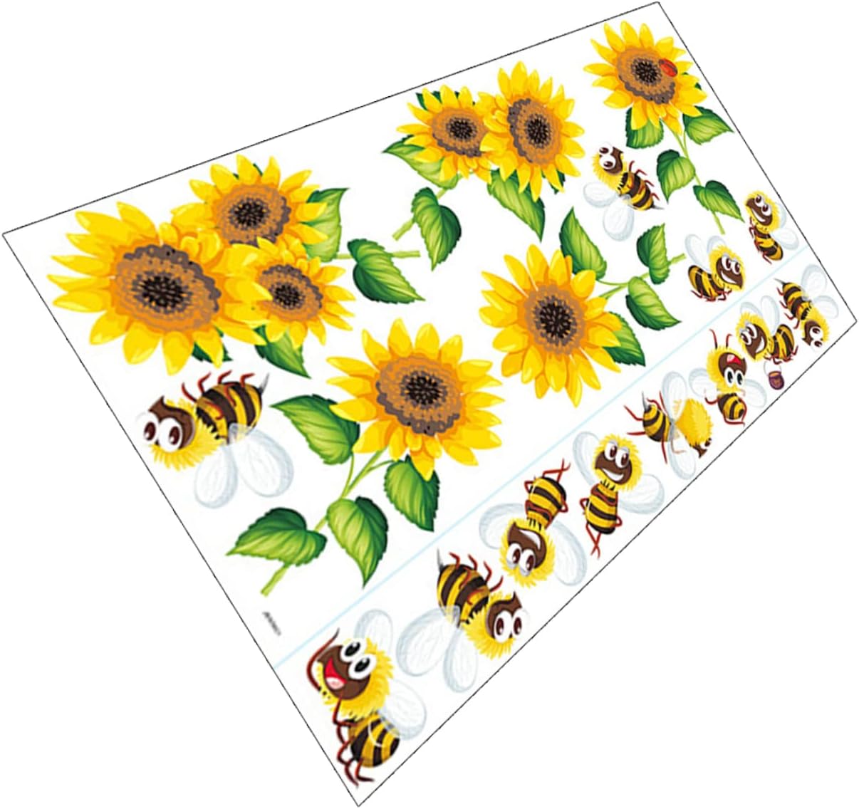 Gadpiparty Wall Tattoo Sunflower Yellow Sticker Gel Sticks Bee Wall Art