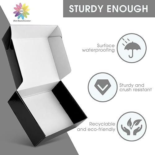 Miniatura 6 de Mat Board Center, caja negra de envío de 6 x 6 x 2, caja resistente al agua para correo de pequeñas empresas, cartón corrugado, paquete de 26