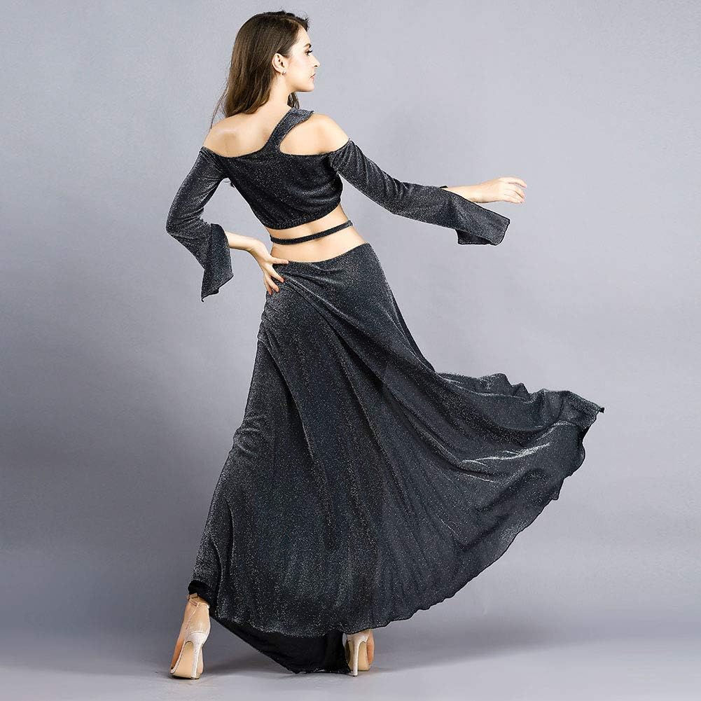 ROYAL SMEELA Belly Dancer Costumes for Women Belly Dance Dresses for Women Belly Dance Skirt Slit Belly Dance Top Long Sleeve - Image 6