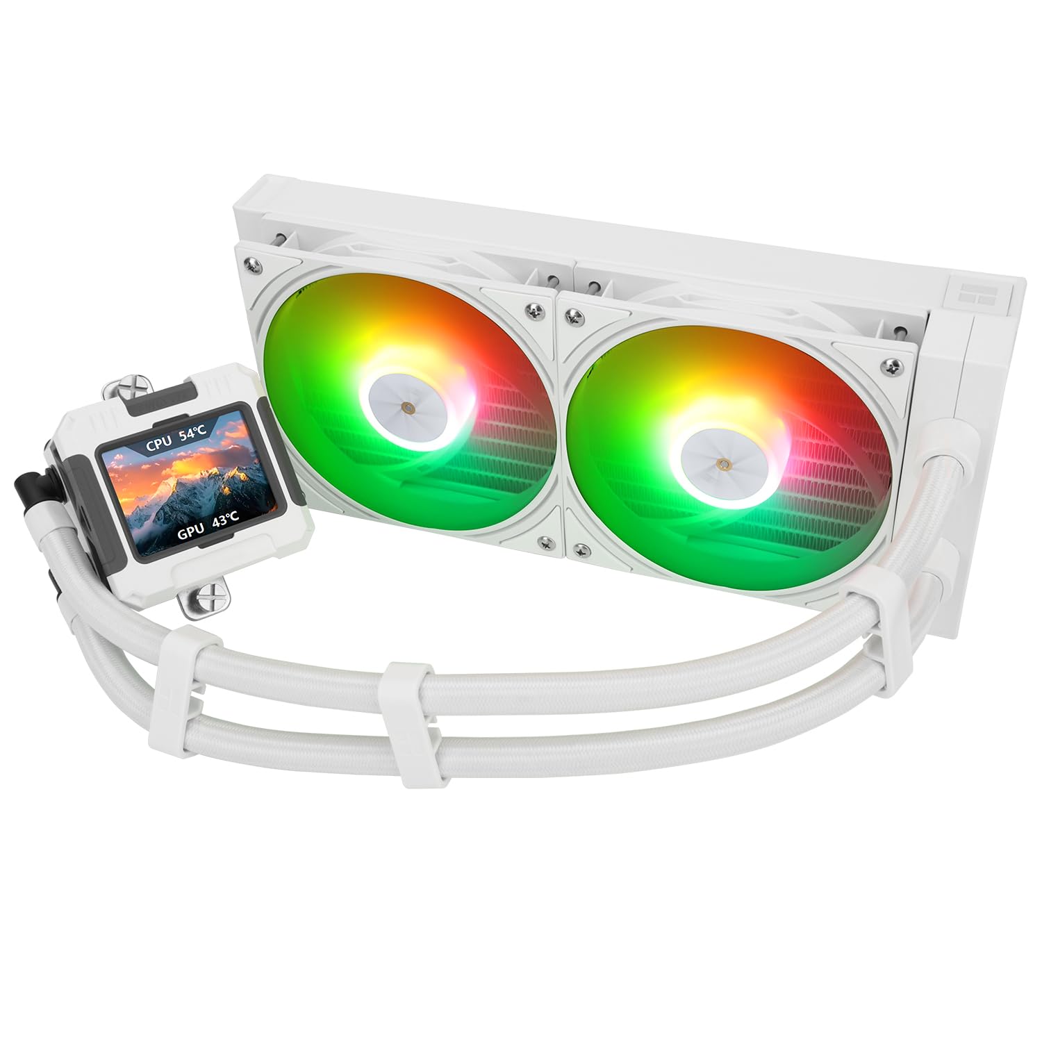 TR-Thermalright FW240 - Dispositivo di raffreddamento per CPU liquido ARGB, schermo LCD IPS da 2,4 pollici con risoluzione magnetica 320 x 240, tema schermo fai da te, per AM4/AM5, LGA1851/1700/115x